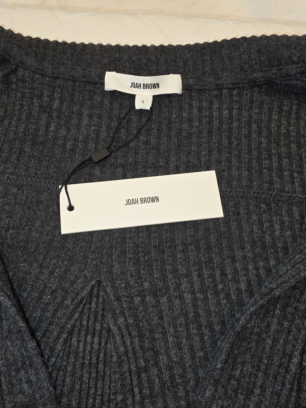 Joah Brown Women's Charcoal Ribbed V-Neck Sweater